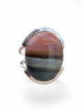 Polychrome Jasper Solid 925 Sterling Silver Ring 9