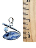 Sodalite & Pearl Solid 925 Sterling Silver Pendant
