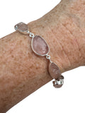 Morganite Solid 925 Sterling Silver Bracelet