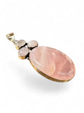 Rose Quartz Silver Overlay Pendant