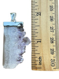 Raw Amethyst Crystal Solid 925 Sterling Silver Pendant