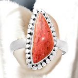 Pink Thulite Solid 925 Sterling Silver Ring 8
