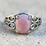 Pink Opal Solid 925 Sterling Silver Ring 7