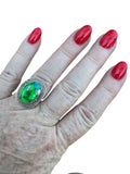 Kingman Peacock Dahlia Solid 925 Sterling Silver Ring 6