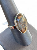 Michigan Copper Agate Solid 925 Sterling Silver Ring ADJ
