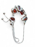 Rough Hessonite Garnet Bolo Solid 925 Sterling Silver Bracelet