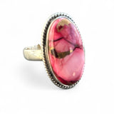 Kingman Red Rose Dahlia Solid 925 Sterling Silver Ring 9.5