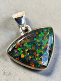 Lab Fire Opal Solid 925 Sterling Silver Pendant