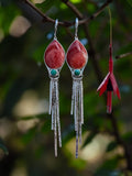Spiny Oyster & Turquoise Solid 925 Sterling Silver Earrings