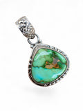 Sonoran Gold Turquoise Solid 925 Sterling Silver Pendant