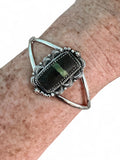 Black Jack Turquoise Solid 925 Sterling Silver Cuff Bracelet