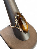 Tiger Eye Solid 925 Sterling Silver Ring 10