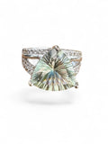 Prasiolite Green Amethyst Solid 925 Sterling Silver Ring 6