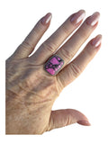 Kingman Cherry Blossom Dahlia Solid 925 Sterling Silver Ring 10