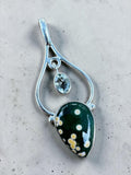 Ocean Jasper & Prasiolite Solid 925 Sterling Silver Pendant