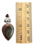 Royal Imperial Jasper & Garnet Solid 925 Sterling Silver Pendant