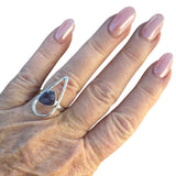 Rough Tanzanite Solid 925 Sterling Silver Ring 6