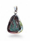 Rough Chrysocolla Solid 925 Sterling Silver Pendant