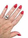 White Buffalo Solid 925 Sterling Silver Ring 8