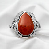 Red Moss Agate Solid 925 Sterling Silver Ring 8.5