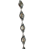 Gold Rutilated Quartz Solid 925 Sterling Silver Bracelet