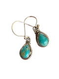 Kingman Turquoise Solid 925 Sterling Silver Earrings