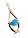 Kingman Turquoise Solid 925 Sterling Silver Pendant