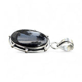 Blue Sandstone Solid 925 Sterling Silver Pendant