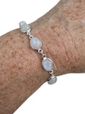Rainbow Moonstone Solid 925 Sterling Silver Bracelet