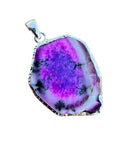 Pink Purple Dendritic Opal Solid 925 Sterling Silver Pendant