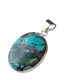 Tibetan Turquoise Solid 925 Sterling Silver Pendant