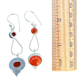 Carnelian Solid 925 Sterling Silver Earrings