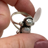 Triple Pearl Solid 925 Sterling Silver Ring 7.5
