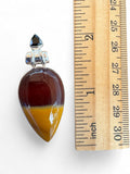 Mookaite Jasper & Onyx Solid 925 Sterling Silver Pendant
