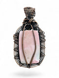 Pink Opal Copper Wrapped Pendant