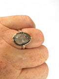 Black Rutilated Quartz Solid 925 Sterling Silver Ring 6.5