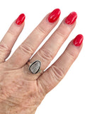 Rough Moonstone Solid 925 Sterling Silver Ring 10