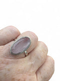 Rose Quartz Solid 925 Sterling Silver Ring 8