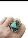 Black Jack Turquoise Solid 925 Sterling Silver Ring 10