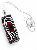 Fordite Solid 925 Sterling Silver Pendant with 18 inch chain necklace
