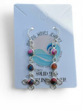 Kingman Pink Dahlia Turquoise Solid 925 Sterling Silver Earrings