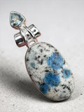 K2 & Blue Topaz Solid 925 Sterling Silver Pendant