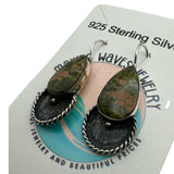 Unakite Solid 925 Sterling Silver Earrings
