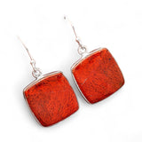 Red Moss Agate Solid 925 Sterling Silver Earrings