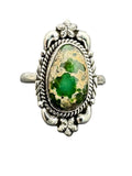 Sonoran Gold Turquoise Solid 925 Sterling Silver Ring 9