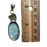 Saturn Chalcedony & Green Kyanite Solid 925 Sterling Silver Pendant