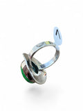 Kingman Peacock Dahlia Solid 925 Sterling Silver Ring 7