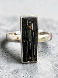 Black Tourmaline Solid 925 Sterling Silver Ring 7
