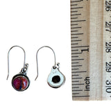 Kingman Pink Dahlia Turquoise Solid 925 Sterling Silver Earrings