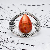 Red Moss Agate Solid 925 Sterling Silver Ring 9